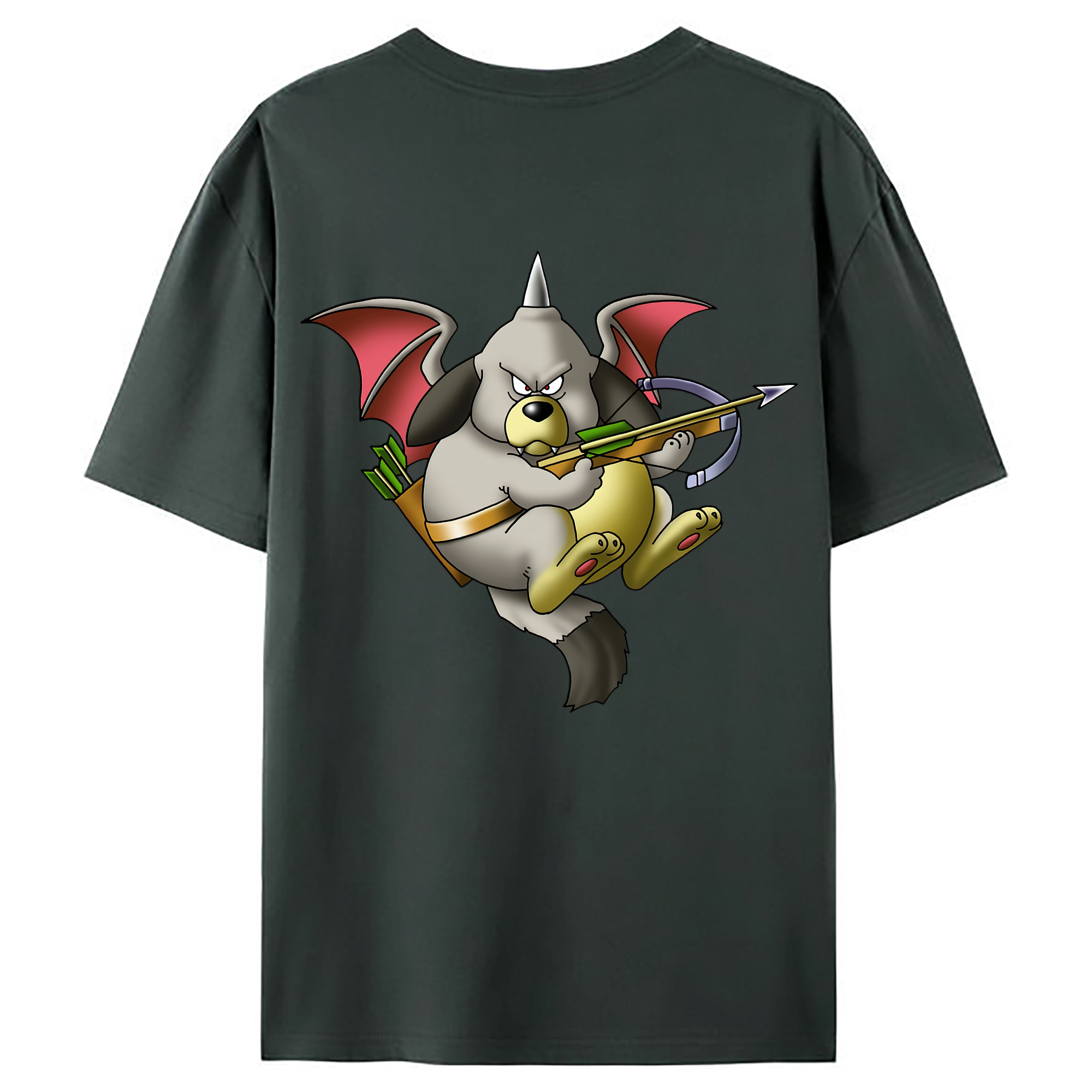 （画像用） ドラゴンクエスト Doragon Kuesuto Dragon Quest 綿100％ メンズ半袖Tシャツ（バックプリント） 通気性